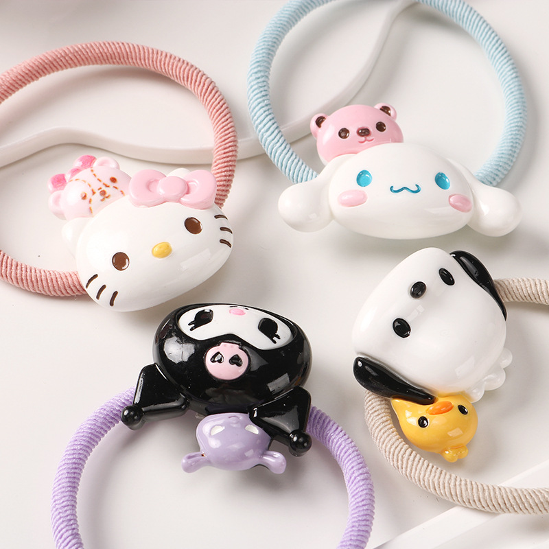 Sanrio three-dimensional hair ring coolomi Yugui dog soft cute cartoon headband Princess cute baby rubber band
