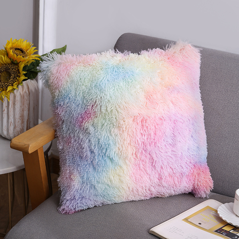 2024 Household Sea Velvet Solid Color Pillow Cross-border Amazon Sofa Plush Pillow Case Office Home Cushion