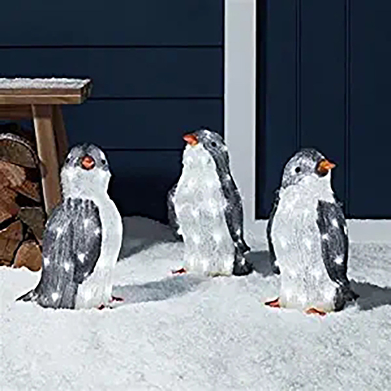 Light-Up Penguin Christmas Decoration New Luminous Penguin Ground Plug