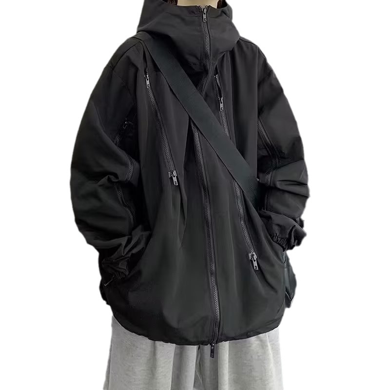 Coat men's fashion brand American hiphop spring and autumn loose trendy Hong Kong style workwear jacket men's Ruan handsome rush clothes