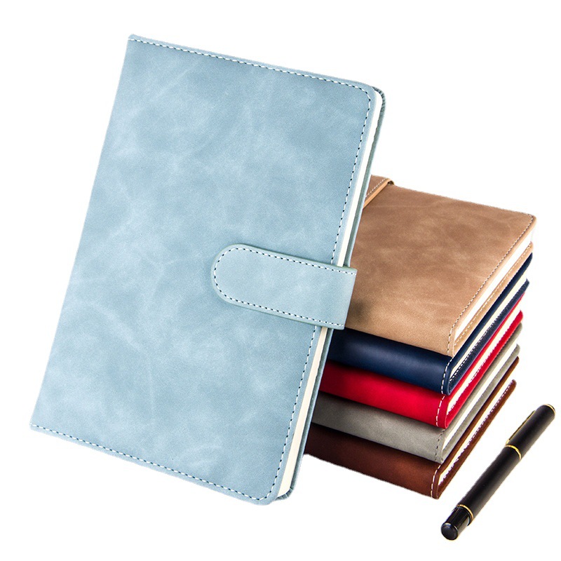 Notebook leather 2024 business office can be fixed LOGO notebook spot postage thick loose-leaf wholesale notepad