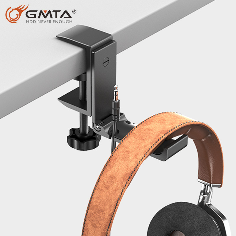 Earphone Holder Storage Rack Metal Headset Holder Rotating Punch-free Backpack Hanger Desktop Game