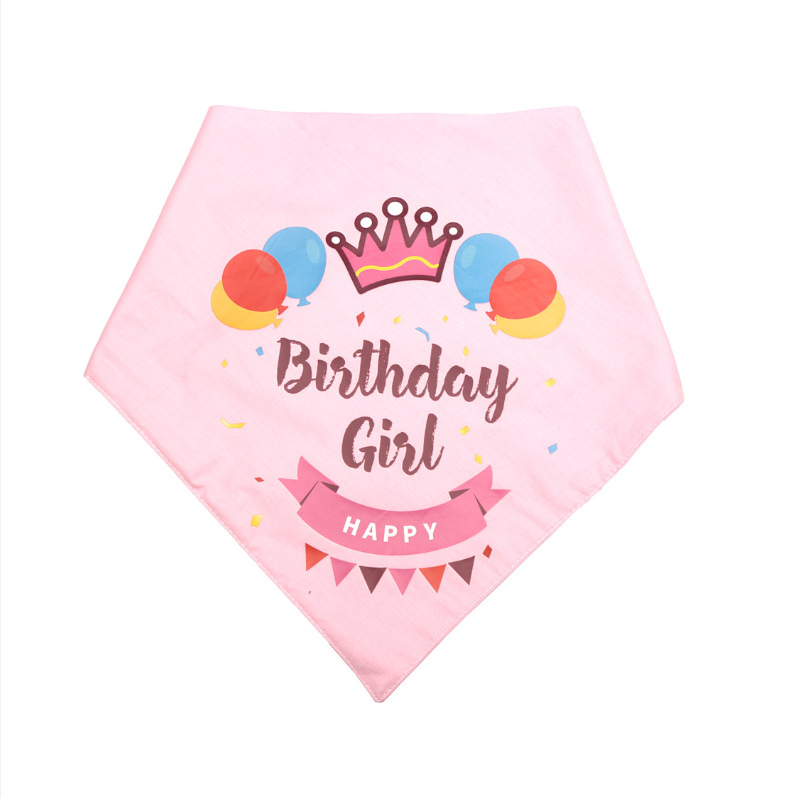 Cross-border pet birthday saliva towel dog cat pet cute triangle towel accessories scarf jewelry bib wholesale