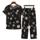 Middle-aged and Elderly Cotton Silk Pajamas Women's Summer Thin Short-sleeved Suit Summer Mother's Large-size Women's Outfit Home Clothes