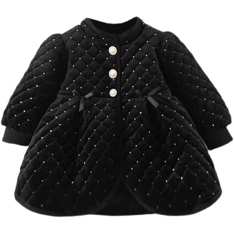 Girls' winter clothing fleece-lined thickened coat 2023 Winter Korean style baby coat girls' Silver Fox velvet warm coat fashion