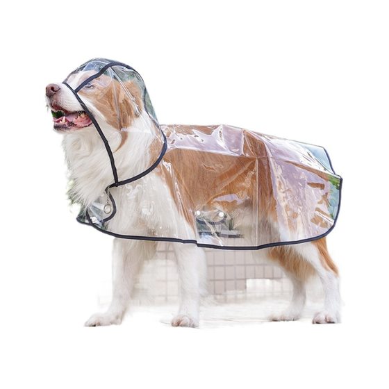 Pet Amazon cross-border Big Dog transparent outdoor raincoat golden retriever Labrador border animal dog clothes