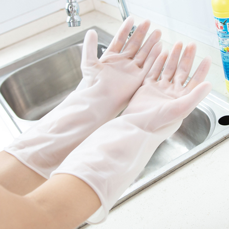 Household dishwashing gloves women's laundry artifact waterproof rubber gloves thin household washing bowl latex gloves