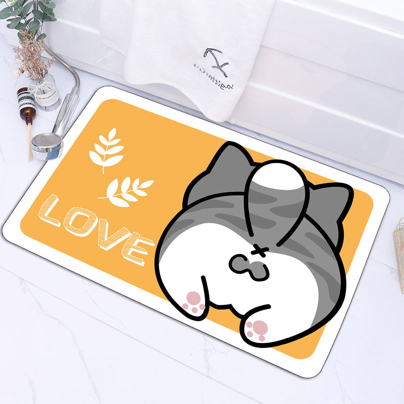Floor Mat Entrance Door Mat Bathroom Anti-slip Mat Cartoon Foot Mat Bedroom Entrance Bathroom Entrance Home Mat