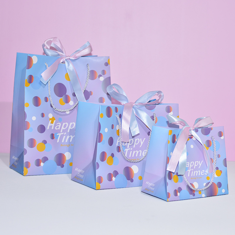 ins Cartoon Children's Day Gift Bag Gift Bag Gift Packaging Bag Spot Handbag Paper Bag Delivery Ribbon