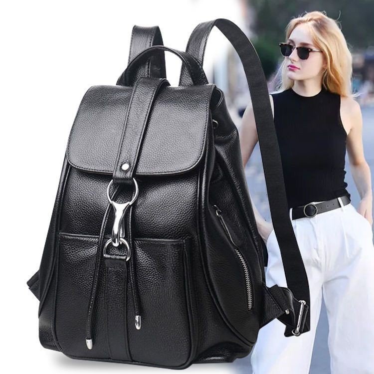 Soft leather texture new backpack Korean style casual fashion backpack women's versatile Large Capacity student mummy backpack