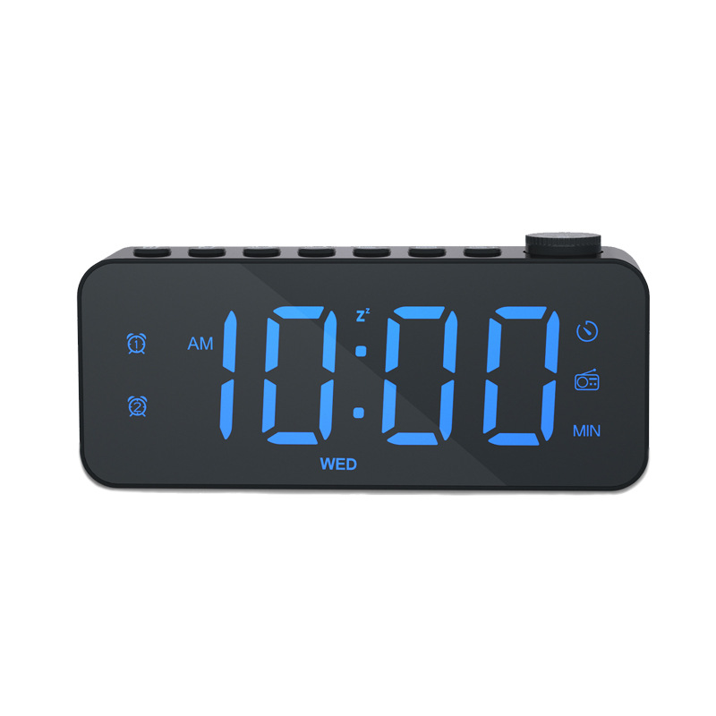 Foreign trade new LED digital alarm clock mirror colorful clock for students USB simple electronic alarm clock