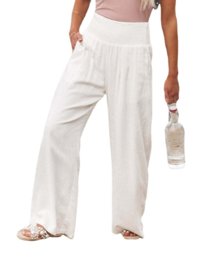 Women's Casual Pants Casual Style Cotton Handmade Mid-Waist 2025 Spring and Summer Amazon European and American Cross-Border Pants