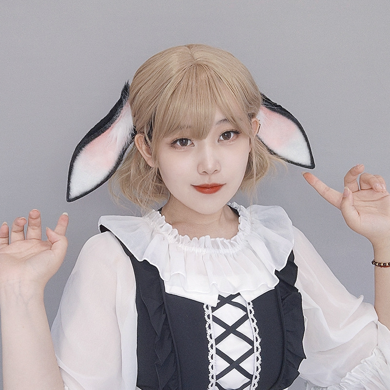 Cute Plush Imitation Beast Ear Headwear cosplay Comic-Con Props Rabbit Ear Hair Accessories Handmade Hanging Ear Rabbit Headband