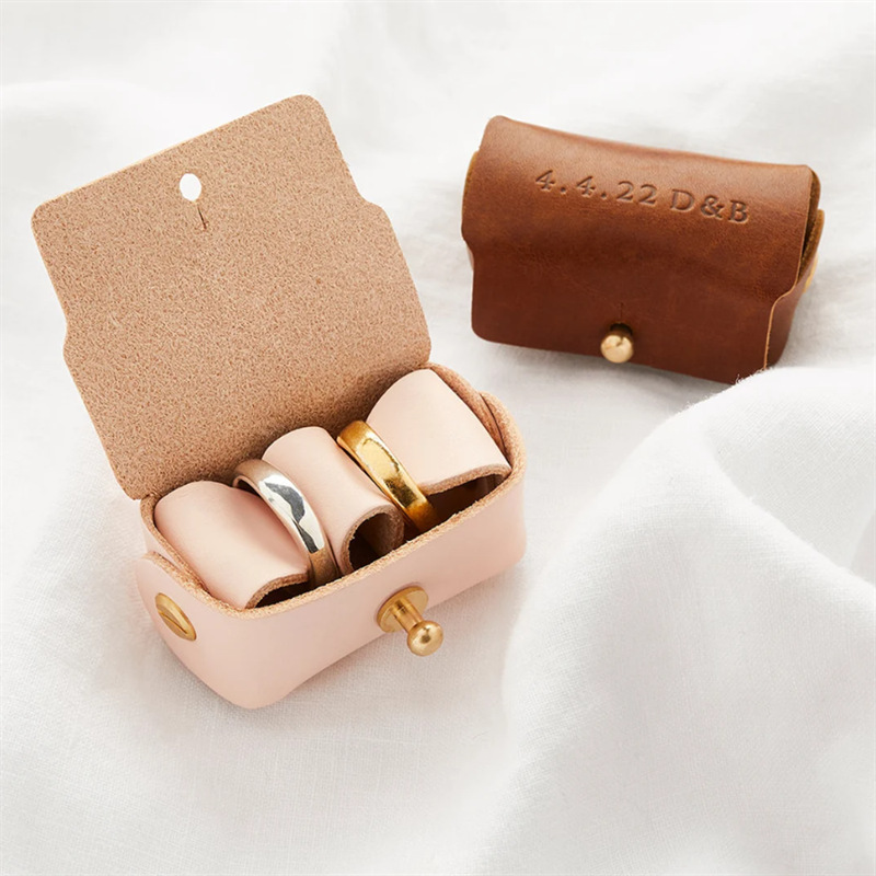 In stock wedding ring storage bag leather halter wedding ring bag pet dog wedding ring box