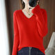 2025 Spring New Solid Color V-Neck Knitted Base Shirt Pullover Slim Sweater Thin Styline Interior