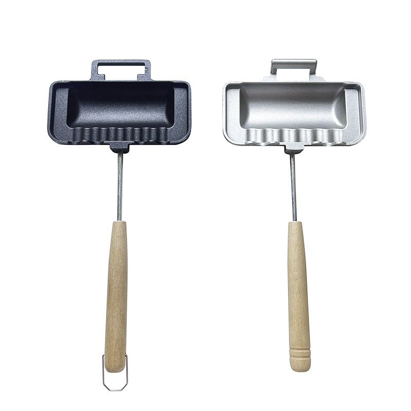 Outdoor gas double-sided frying pan sandwich mold toast bread baking pan non-stick coating removable frying pan baking pan