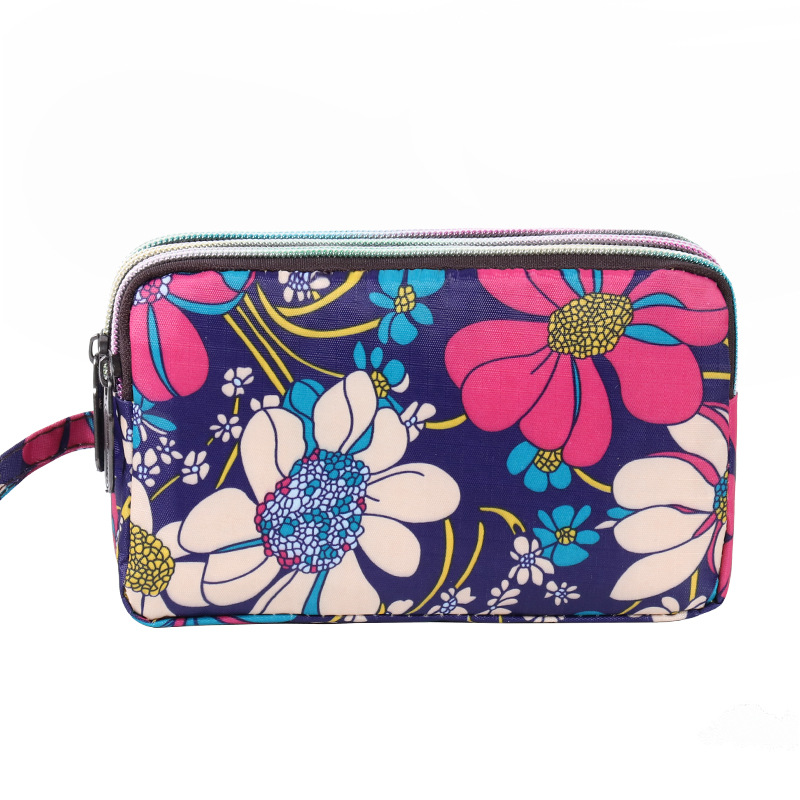 Mobile Phone Bag Three-Layer Large Long Wallet Wrist Bag Fabric Coin Purse Women's 6-inch Gift