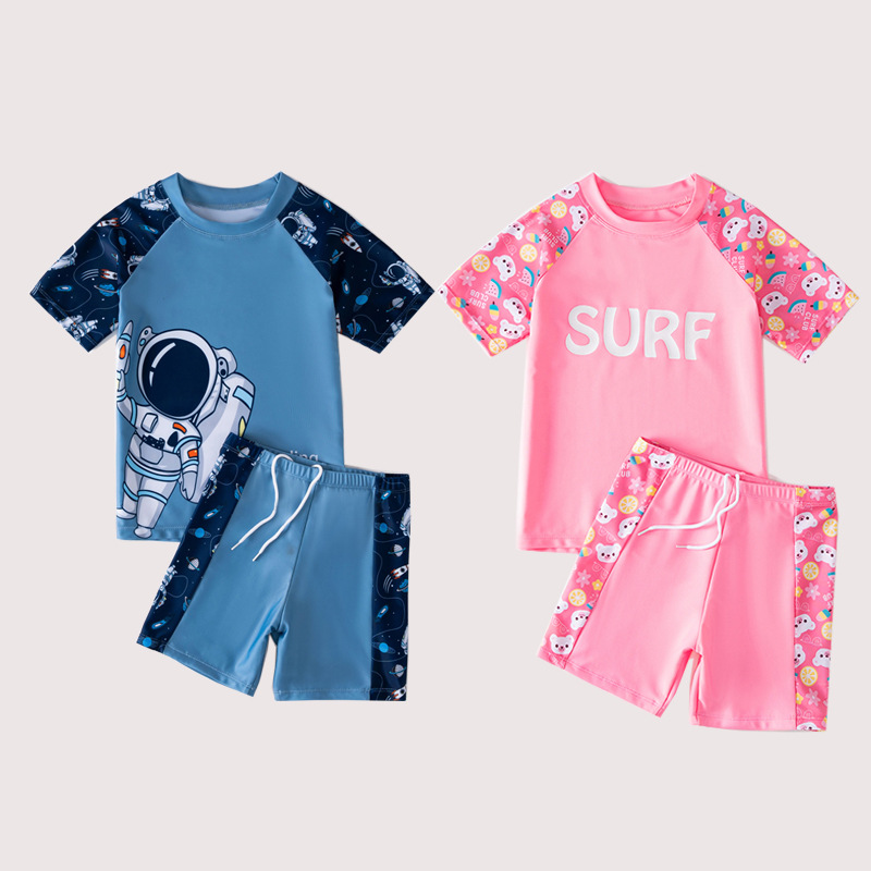 New children's swimwear boys and girls summer sunscreen big children's swimwear boys and babies children split swimwear wholesale