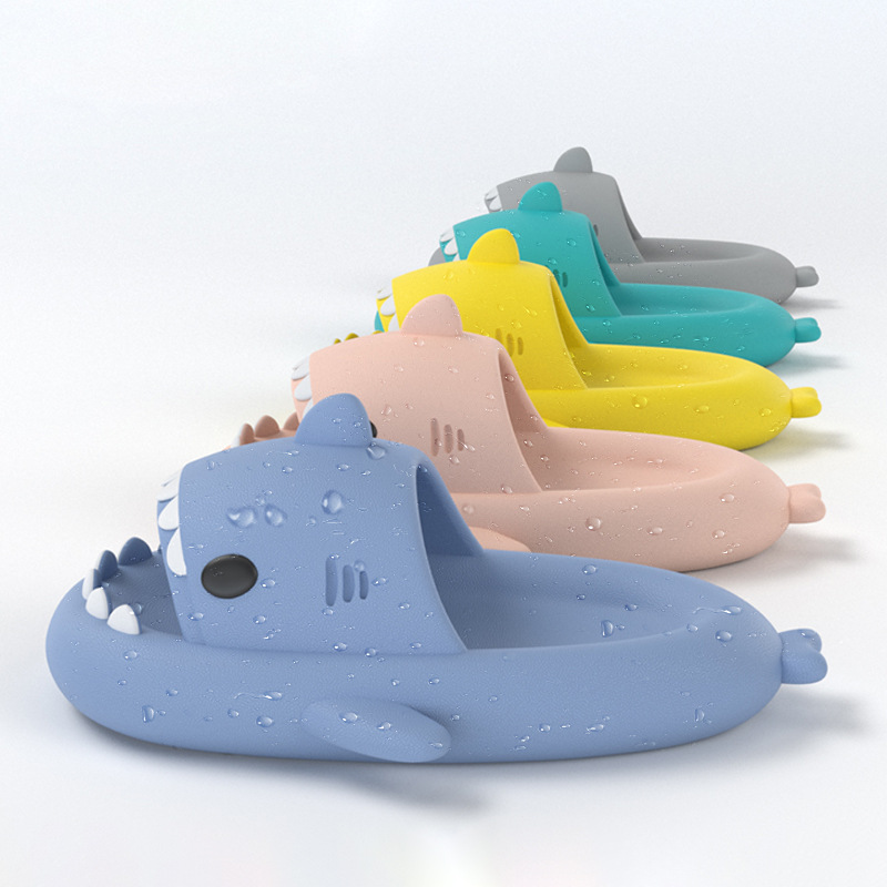 Thick Bottom Shark Couple Slippers Women's Shit Slippers Men's Indoor and Outdoor Funny Home Cute Cartoon Sandals Trendy