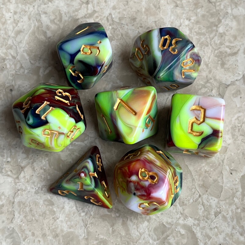 新商品四色多面デジタルサイコロセット走団ゲーム周辺部品色子dnd prtg七粒/セット|undefined
