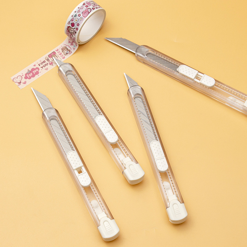 Transparent small size art knife high-looking ins style student stationery plastic paper cutting knife Art small handmade knife