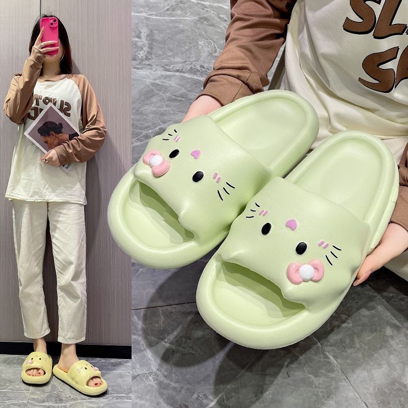 Non-slip Cartoon Kitten Kitten Cute Indoor Summer Ladies Slippers Home Soft Bottom Girl Summer