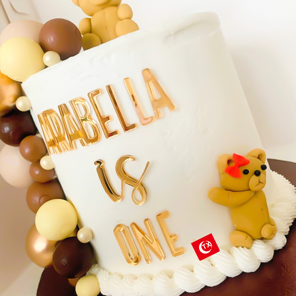 TX cross-border acrylic side insert number 26 English letters free combination letter set cake insert