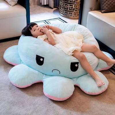 New cute flip octopus doll pillow double-sided flip face octopus doll sofa pillow wholesale