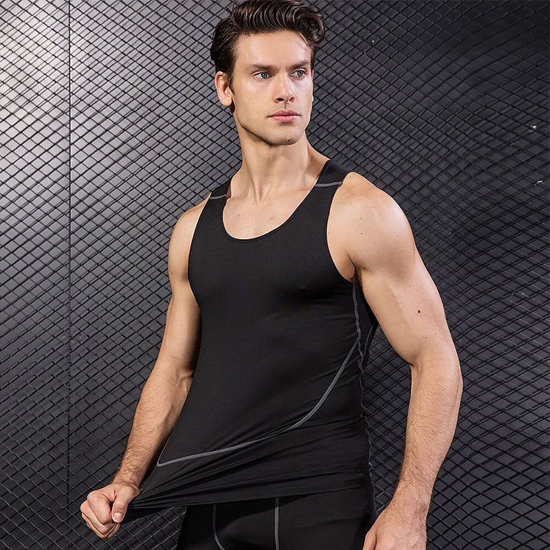 Fanyi Source Factory Tight Training Men's Sports Vest Training Fitness Running Quick-drying High-elasticity Vest