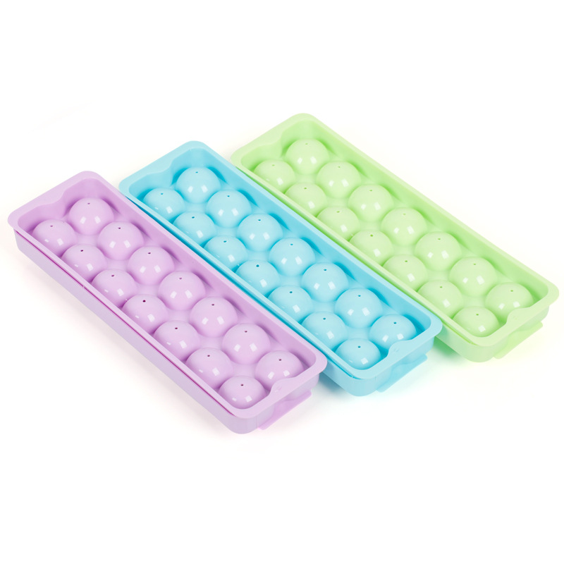 Small ball ice cube 14 grid color plastic ice grid round ice mold small ice ball ball ice box easy demoulding