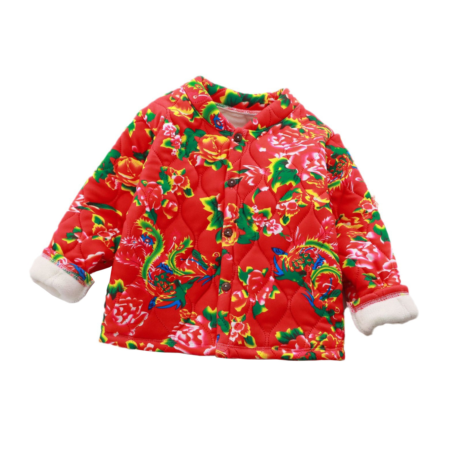 Children's Home wear single flower cotton-padded jacket spring and autumn single ethnic style boys and girls small coat fried street wholesale