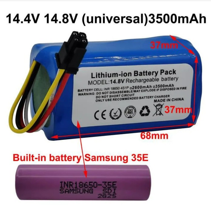 14.8v 2600mAh 18650 millet robot vacuum mop essential rechargeable battery (MJSTG1)