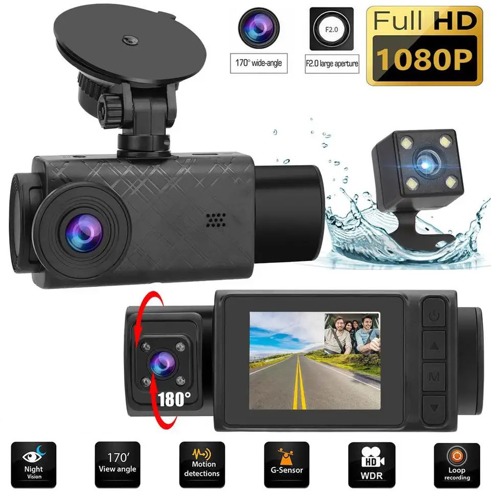 New 3-Recording Driving Recorder 2inch Screen 1080P Cross-Border Multi-Language S11 Private Model Lingtong Jianrong Jerry