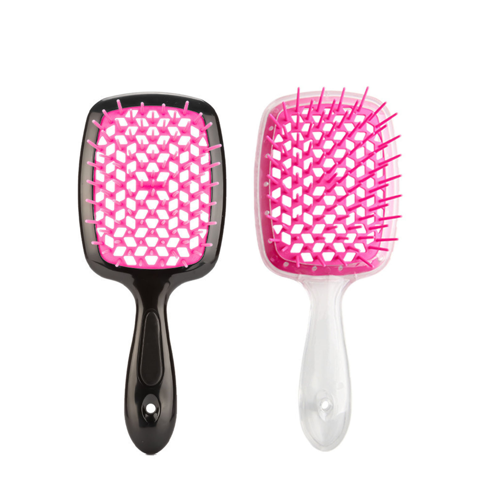 Hairdressing fluffy square hollow comb cross-border hot sale grid comb color stitching massage comb fluffy shape hair comb