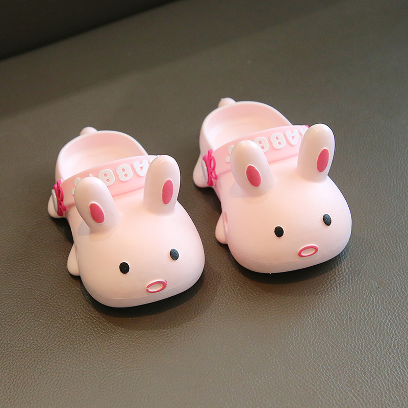 Children's sandals and slippers cute summer indoor cartoon non-slip rabbit Baotou slippers women's summer outdoor hole shoes wholesale