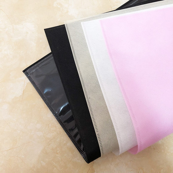 cpp transparent 6 silk one side transparent one side non-woven fabric 70g clothing packaging zipper bag wholesale