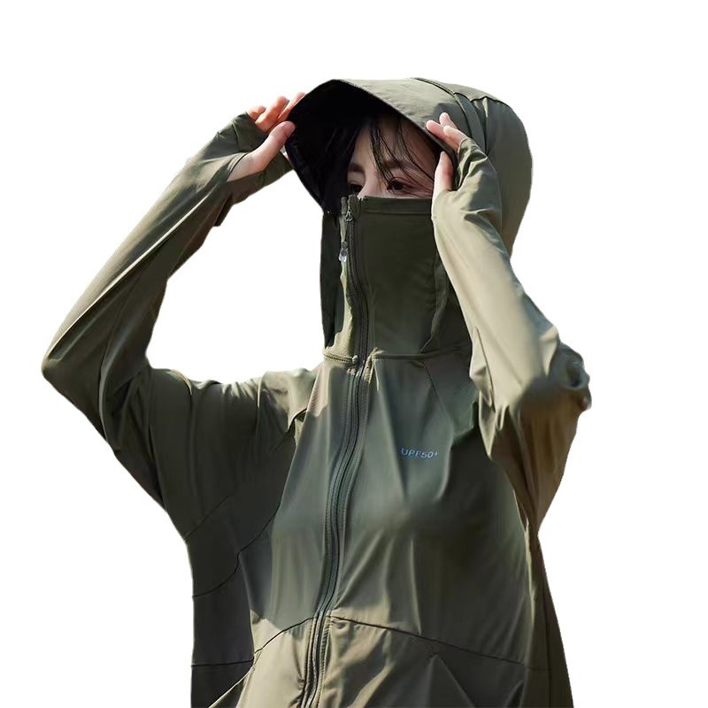 LULU OIOI Ice Silk Sun Protection Clothing Men's Skin Clothing Women's Summer Thin UPF50 Sun Protection Clothing Anti-Purple Line Logo