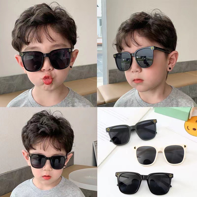 2024 new fashion retro street shot boys and girls glasses online celebrity ins double D children's sunglasses children's sunglasses fashion