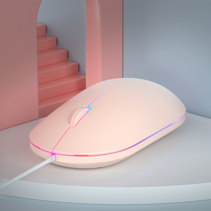 Mouse wired mute silent home office laptop desktop boys and girls luminous cute universal mouse