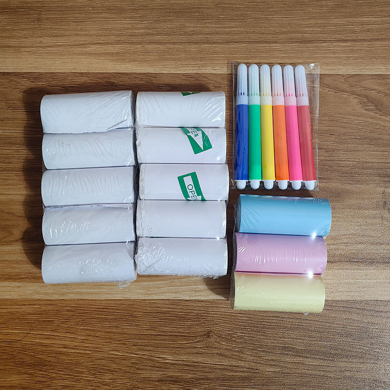 Cross-border small printer paper 10-year label color self-adhesive transparent sticker mini printer paper