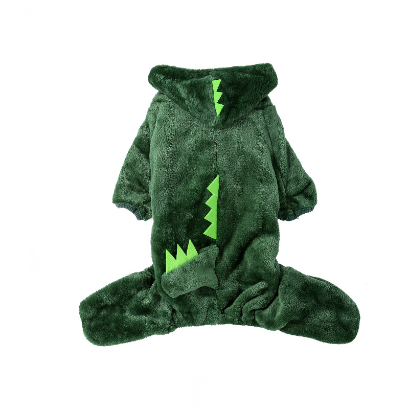 Pet four-legged clothes dog cat autumn and winter warm clothes small dog Tiger clothing supplies dinosaur transformation clothes