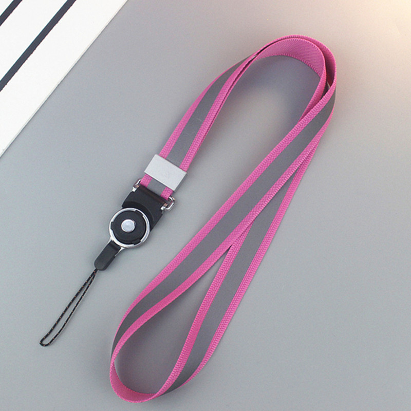 Night vision reflective mobile phone lanyard halter trendy men and women personalized creative detachable mobile phone rope wide version long lanyard