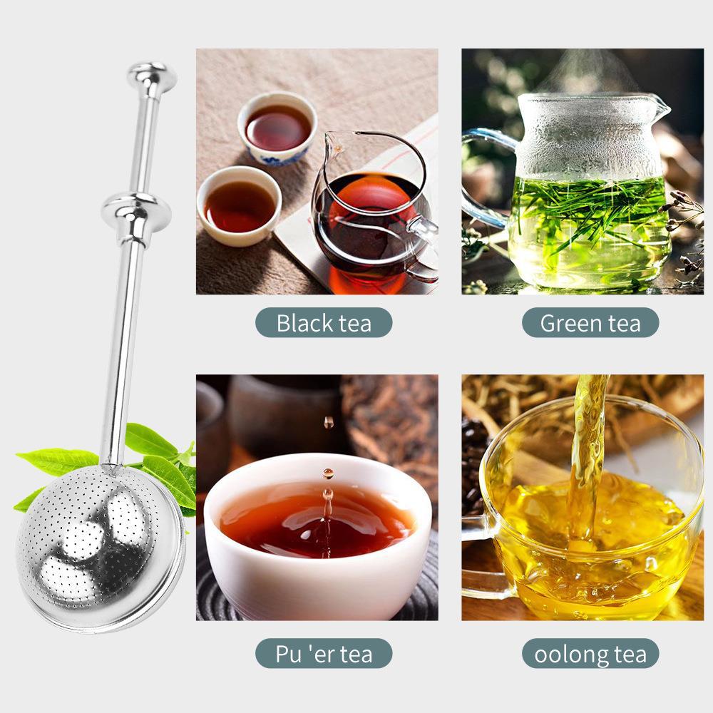 304 stainless steel spherical tea drain filter tea press type tea maker retractable syringe tea ball tea filter