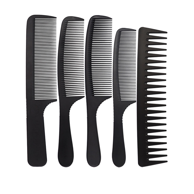 Factory Direct Supply hair salon hair cutting comb professional hair comb men and women haircut black carbon fiber high temperature resistant cutting comb