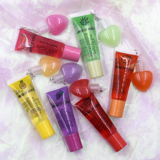 24 Pack Cross-border Export Lip Oil with Peach Heart Love Transparent Colorless Lip Gloss Lip Oil IMAN OF NOBLE