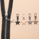 Star-shaped five colors each one mixed