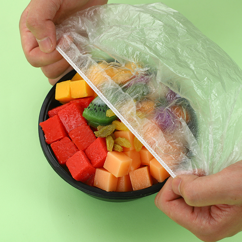 In stock thickened disposable plastic wrap cover for food household refrigerator plastic bowl cover wholesale food plastic wrap cover