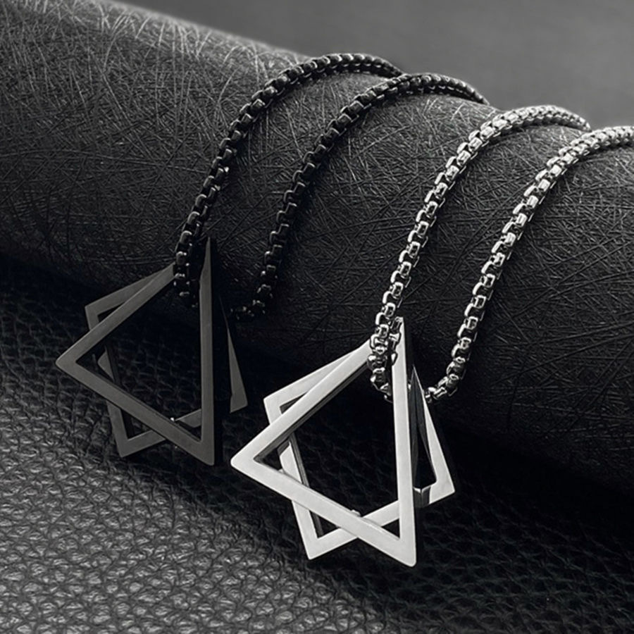 Necklace Men's Trendy Women's Hip Hop Ins Cold Style Simple Niche Design Men's Color-free Woolen Chain Titanium Steel Necklace