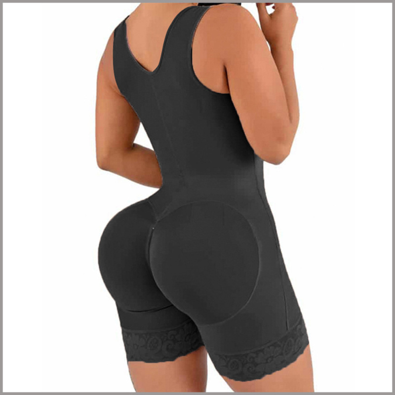 欧米のボディスーツの連体ファスナーの底の股の腹を収めてお尻の美しい体の服の女性の強化版の高腰の束の工場は直接販売します。|undefined