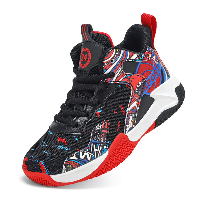 Children's Basketball Shoes Spring and Summer 2022 New Breathable Mesh Boys' Sports Shoes Primary School Students' Training Basketball Shoes Cross Border
